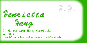 henrietta hang business card